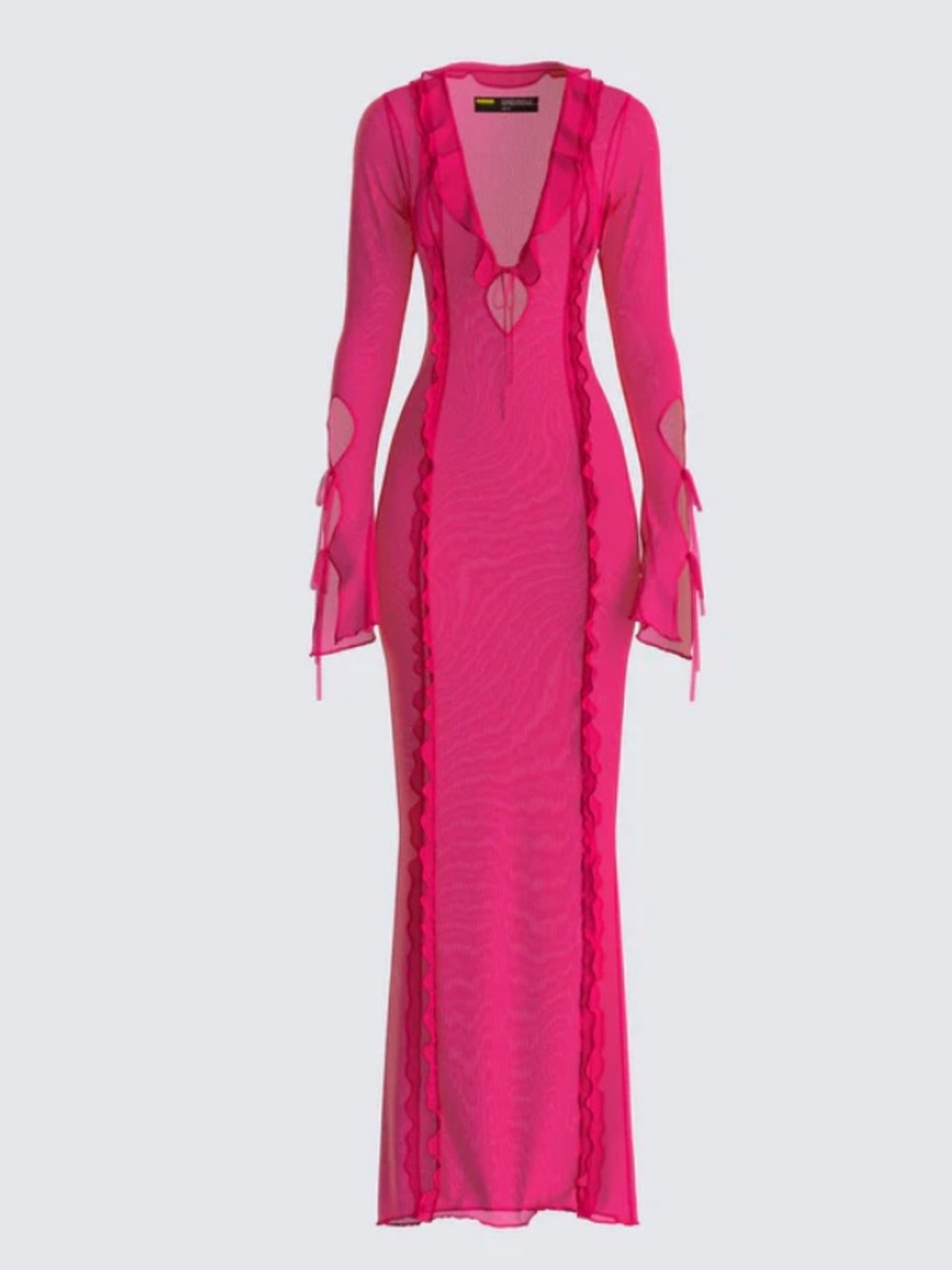 Finesse Studios Florence Magenta Mesh Maxi Dress